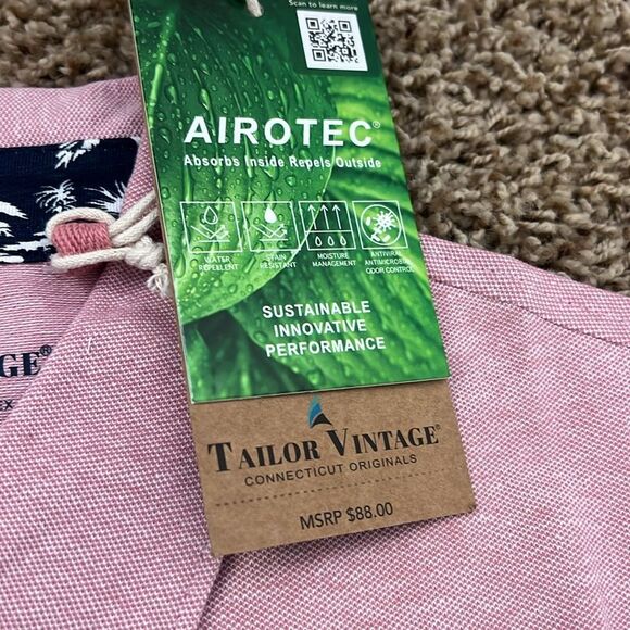 NWT Tailor Vintage Airotec Birdseye Polo Shirt‎ Dusty Rose Size Large - Picture 7 of 13